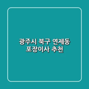 광주시 북구 연제동 포장이사 추천