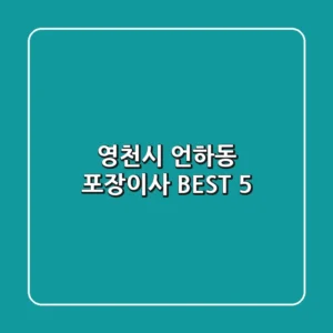 영천시 언하동 포장이사 BEST 5