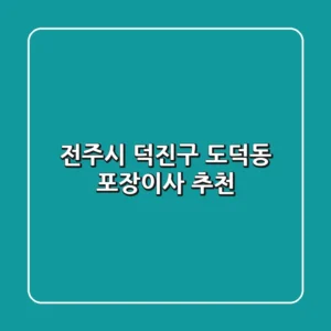 전주시 덕진구 도덕동 포장이사 추천