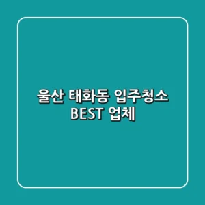 울산 태화동 입주청소 BEST 업체