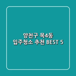 양천구 목4동 입주청소 추천 BEST 5