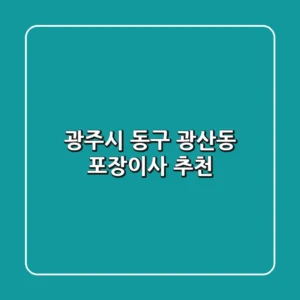 광주시 동구 광산동 포장이사 추천