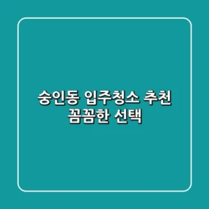 숭인동 입주청소 추천: 꼼꼼한 선택!