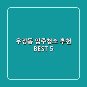 우정동 입주청소 추천 BEST 5