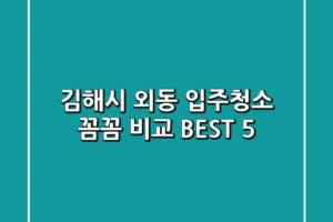 김해시 외동 입주청소 꼼꼼 비교 BEST 5
