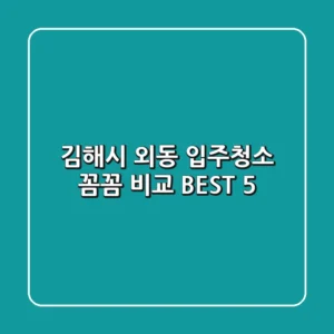 김해시 외동 입주청소 꼼꼼 비교 BEST 5