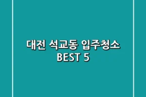대전 석교동 입주청소 BEST 5