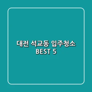 대전 석교동 입주청소 BEST 5