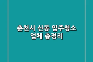춘천시 신동 입주청소 업체 총정리