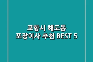 포항시 해도동 포장이사 추천 BEST 5