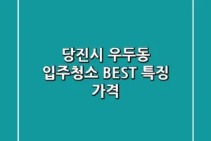 당진시 우두동 입주청소 BEST | 특징 가격