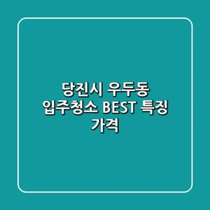 당진시 우두동 입주청소 BEST | 특징 가격