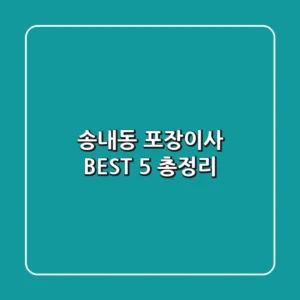송내동 포장이사 BEST 5 총정리