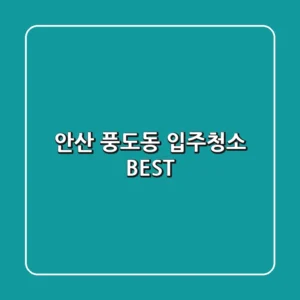 안산 풍도동 입주청소 BEST