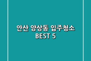 안산 양상동 입주청소 BEST 5
