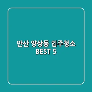 안산 양상동 입주청소 BEST 5