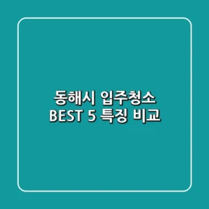 동해시 입주청소 BEST 5 특징 비교