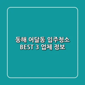 동해 어달동 입주청소 BEST 3 업체 정보