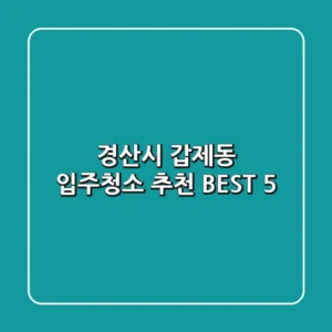 경산시 갑제동 입주청소 추천 BEST 5