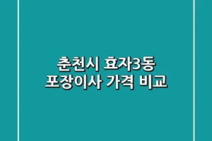 춘천시 효자3동 포장이사 가격 비교