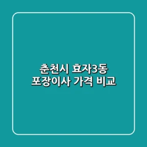 춘천시 효자3동 포장이사 가격 비교