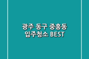 광주 동구 중흥동 입주청소 BEST