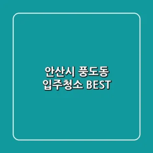 안산시 풍도동 입주청소 BEST