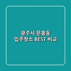 광주시 문흥동 입주청소 BEST 비교