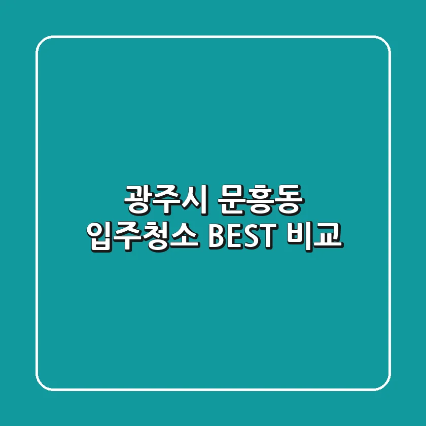 광주시 문흥동 입주청소 BEST 비교