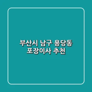 부산시 남구 용당동 포장이사 추천