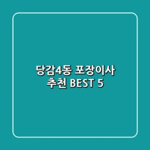 당감4동 포장이사 추천 BEST 5