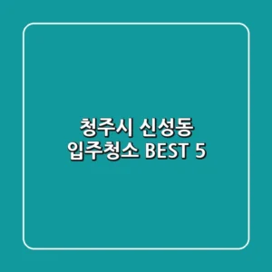 청주시 신성동 입주청소 BEST 5