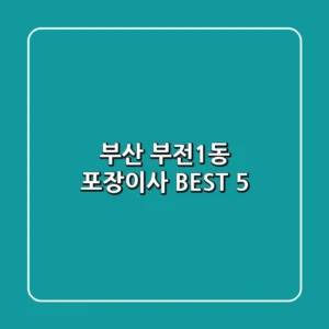 부산 부전1동 포장이사 BEST 5