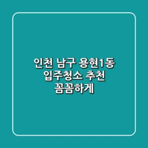 인천 남구 용현1동 입주청소 추천, 꼼꼼하게!