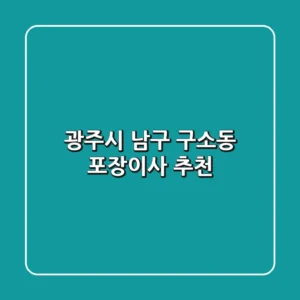 광주시 남구 구소동 포장이사 추천