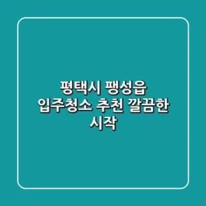 평택시 팽성읍 입주청소 추천: 깔끔한 시작!