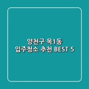 양천구 목1동 입주청소 추천 BEST 5