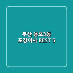 부산 용호3동 포장이사 BEST 5