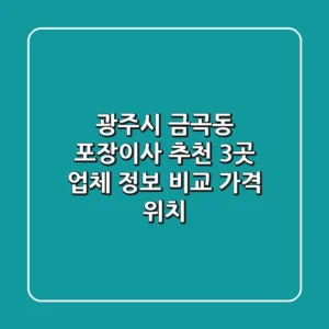 광주시 금곡동 포장이사 추천: 3곳 업체 정보 비교 (가격, 위치)