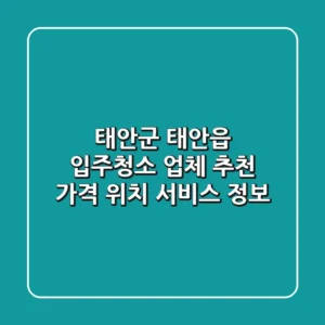 태안군 태안읍 입주청소 업체 추천 - 가격, 위치, 서비스 정보