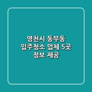 영천시 동부동 입주청소 업체 5곳 정보 제공
