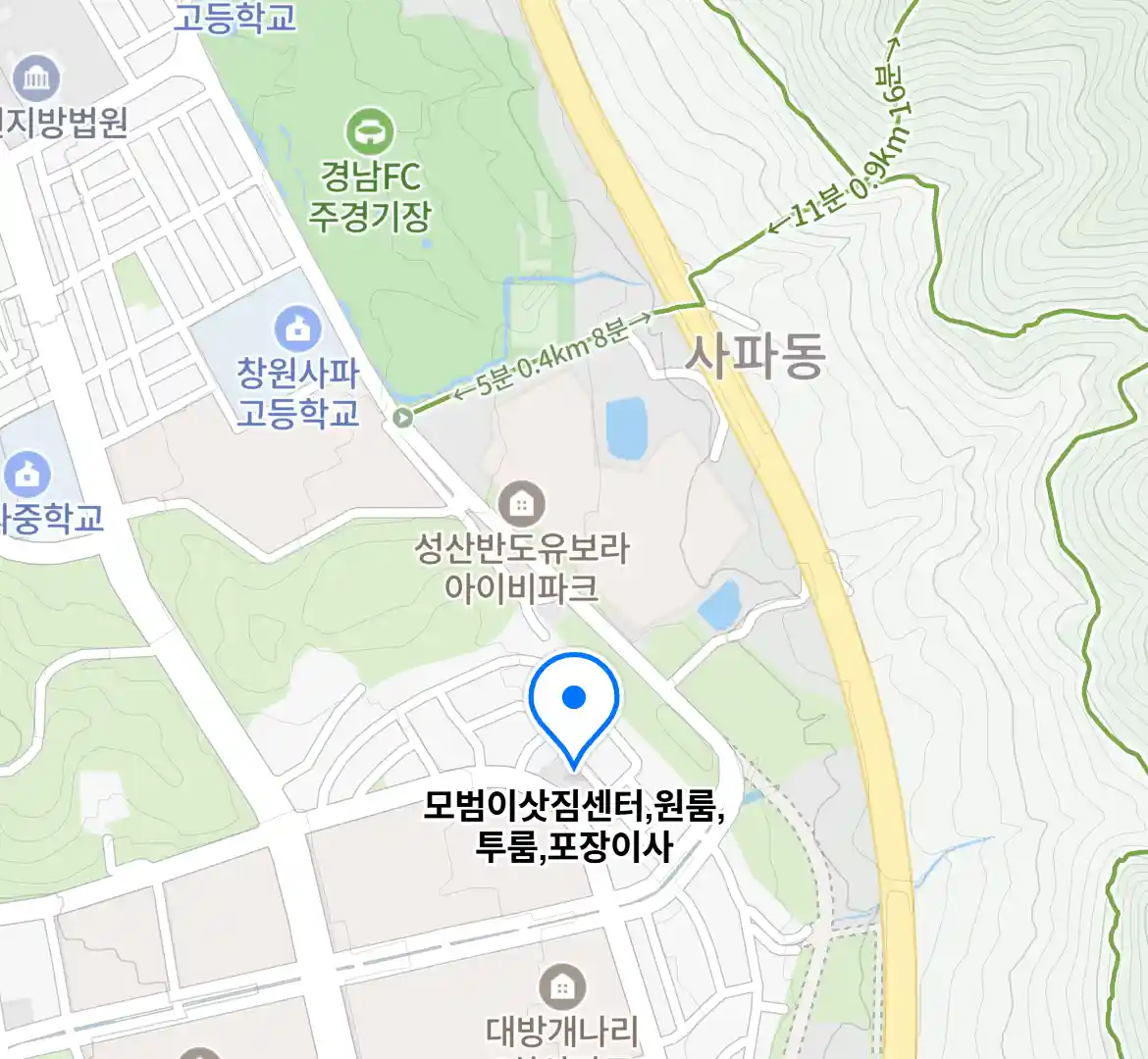 모범이삿짐센터,원룸,투룸,포장이사 위치