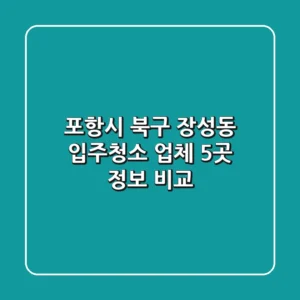 포항시 북구 장성동 입주청소 업체 5곳 정보 비교