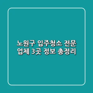 노원구 입주청소 전문 업체 3곳 정보 총정리